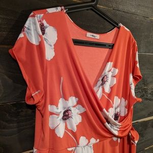 Floral Coral Maxi Dress